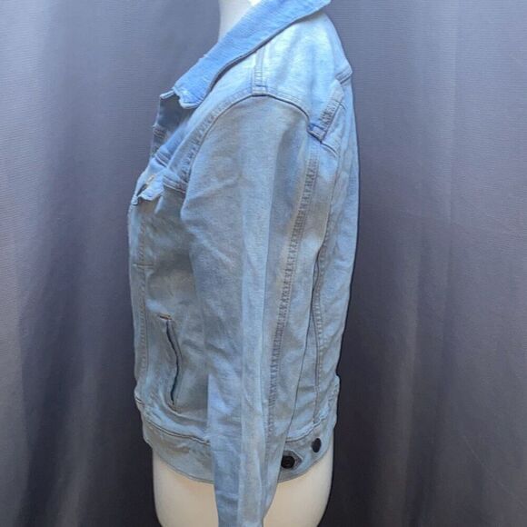 Lucky Brand Tomboy Trucker jean denim jacket Sz M distressed - Picture 6 of 13